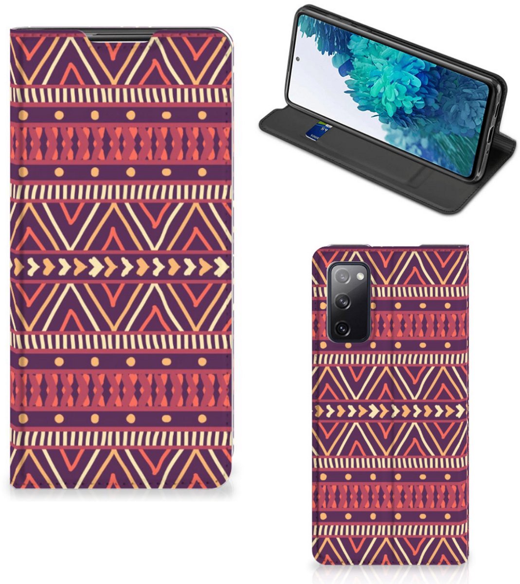 Samsung Galaxy S20 FE Hoesje met Magneet Aztec Paars