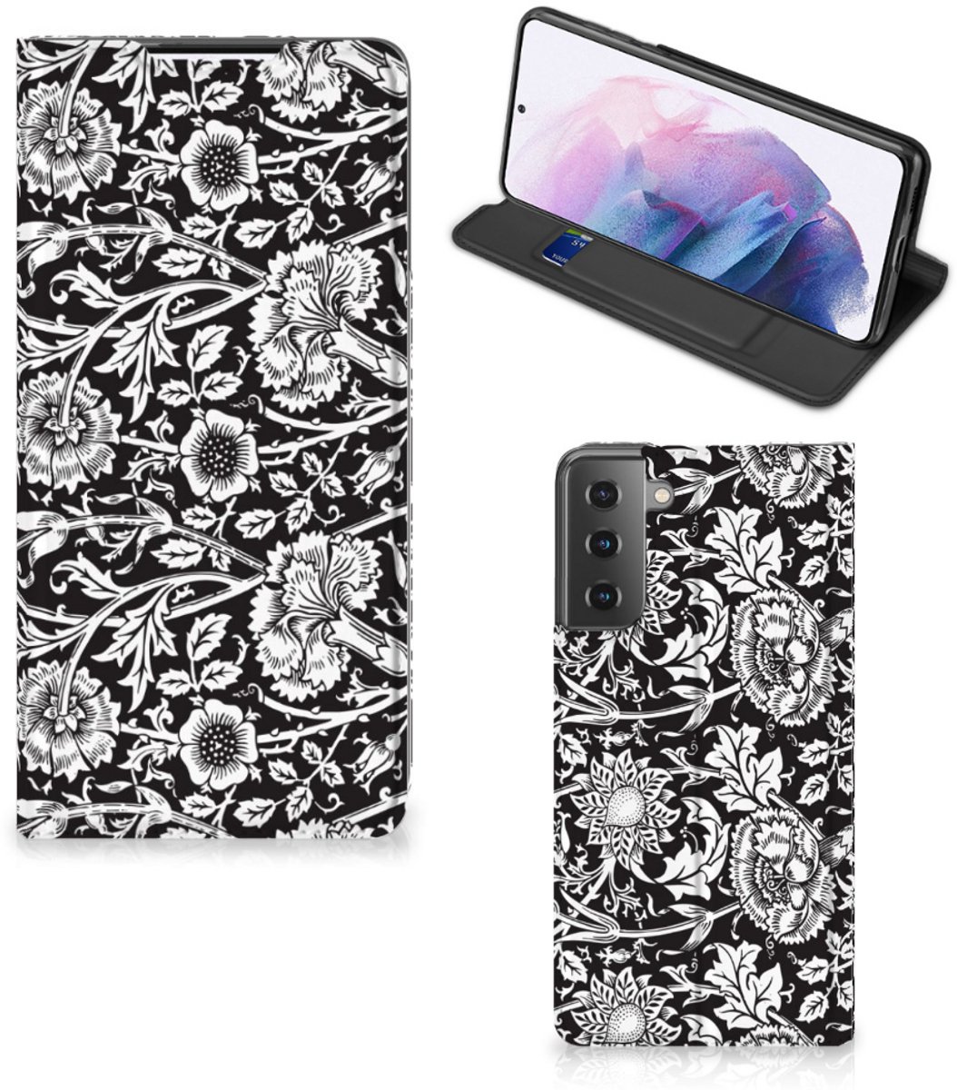 Samsung Galaxy S21 Plus Smart Cover Black Flowers