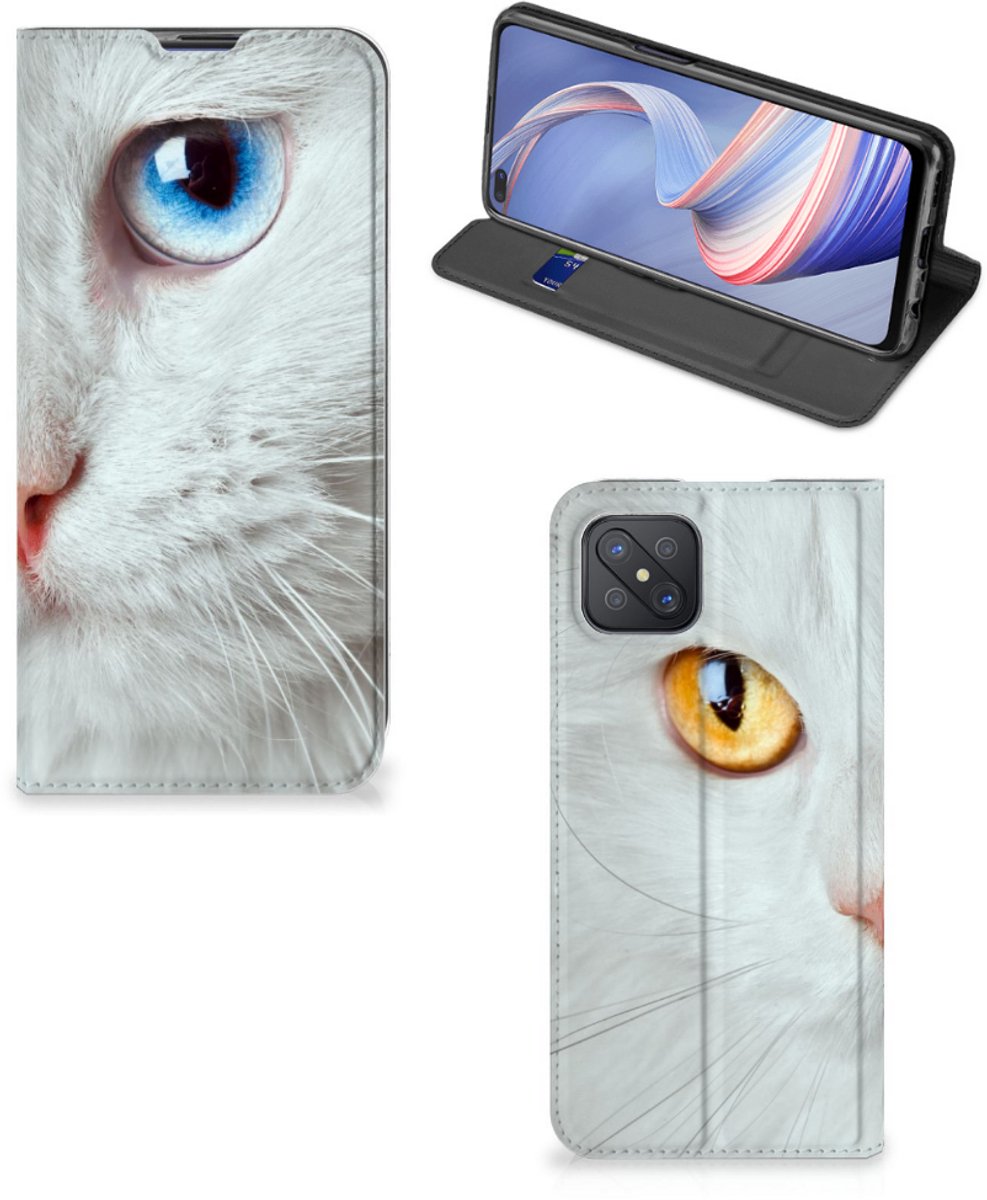 OPPO Reno4 Z 5G Hoesje maken Witte Kat