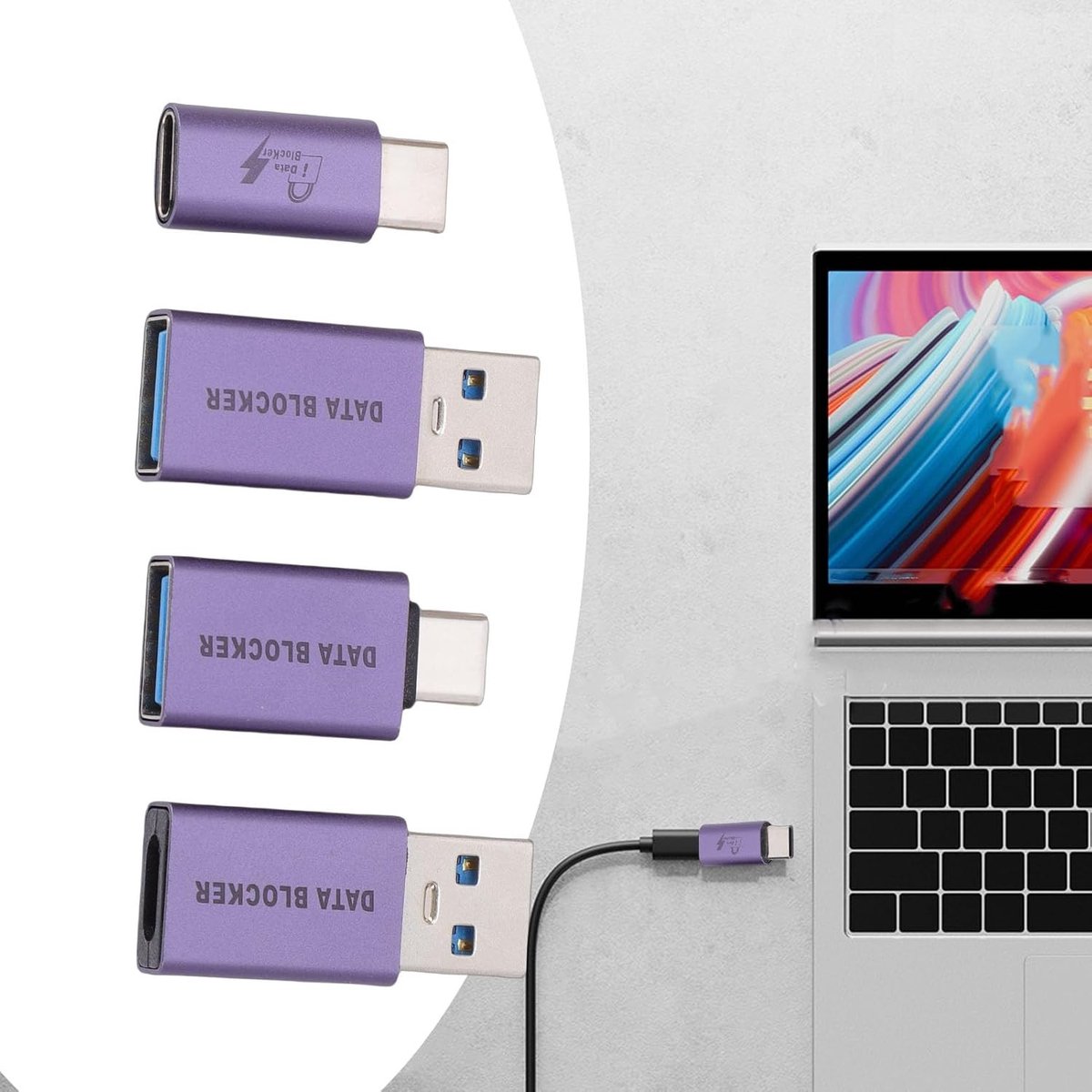 Allecto - Data Locker - USB - USB C - Juice Jacking - Refuses Hacking - Smartphone - PC - Laptop - Tablet - Safe Charging Only