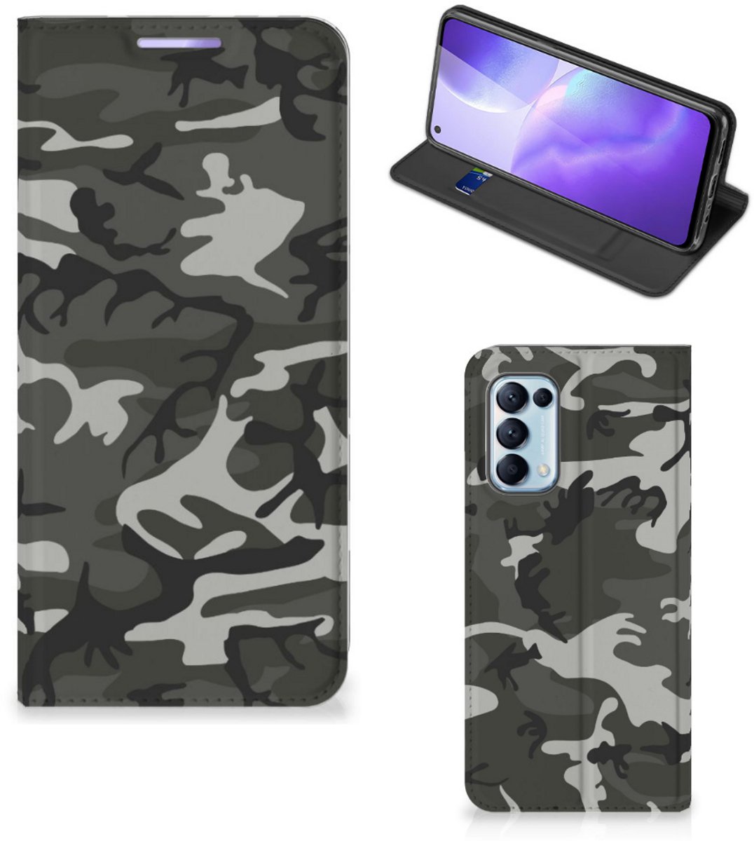 OPPO Find X3 Lite Hoesje met Magneet Army Light