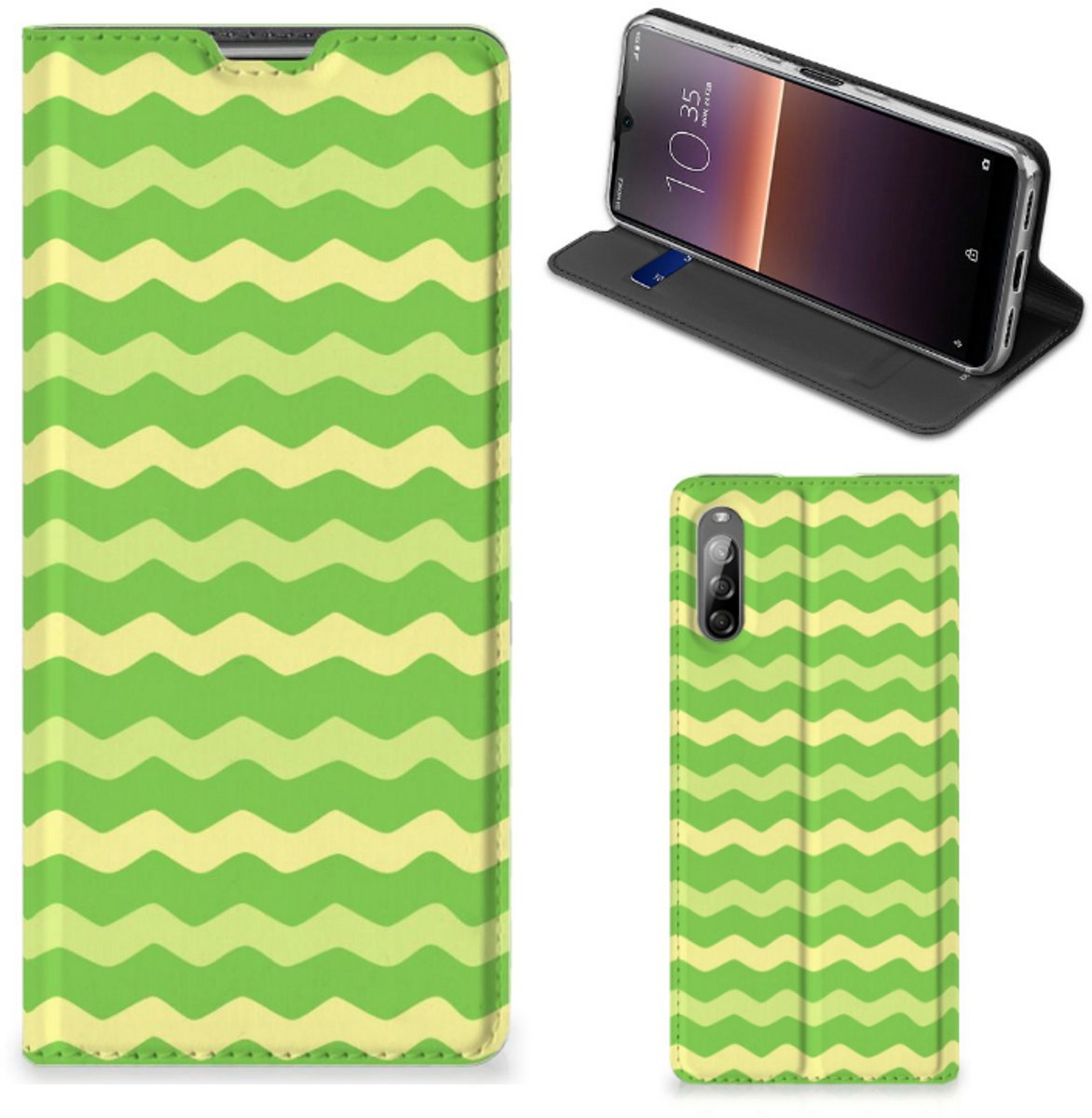 Sony Xperia L4 Hoesje met Magneet Waves Green
