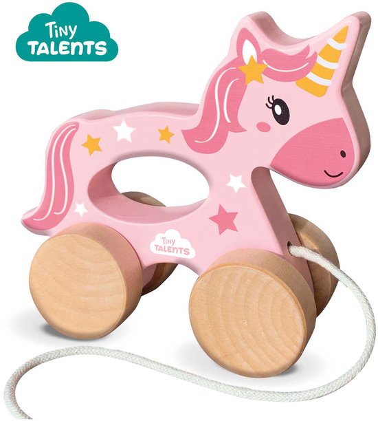SES - Tiny Talents - Trekdier 2 in 1 houten unicorn - Montessori - op maat gemaakt voor kinderhandjes - eenhoorn trekdier - Unicorn Speelgoed - Speelgoed 2 Jaar van SES — afbeelding 4