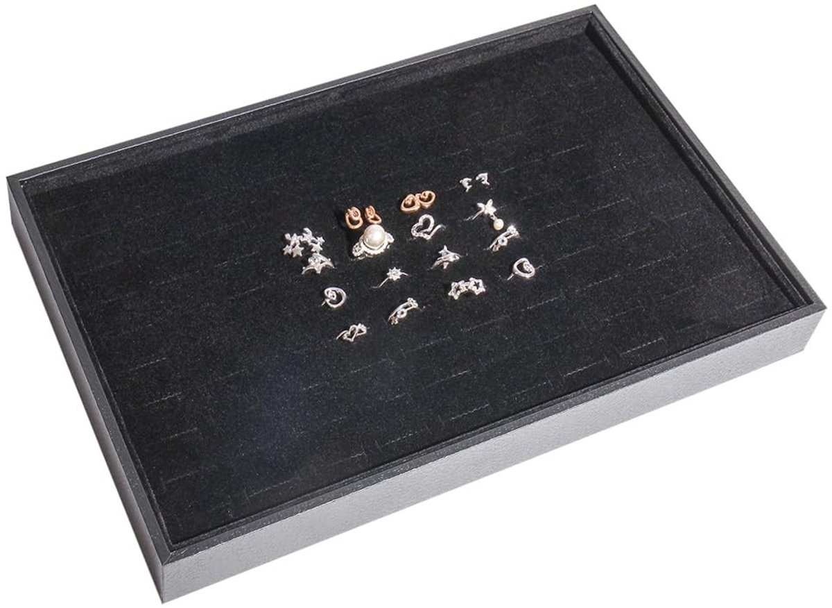 Bocar Sieradenbox met Zwarte Fluwelen Bekleding - Perfect voor Kettingen, Armbanden, Ringen en Oorbellen
