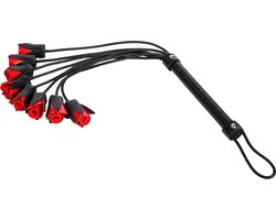 Rimba - BDSM Flogger met Rozen - Zwart/Rood