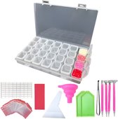 Ensemble d'accessoires de diamond painting - Boîte de rangement et outils et étiquettes - Kit complet pour le diamond painting - Bricolage - Loisirs créatifs à la maison