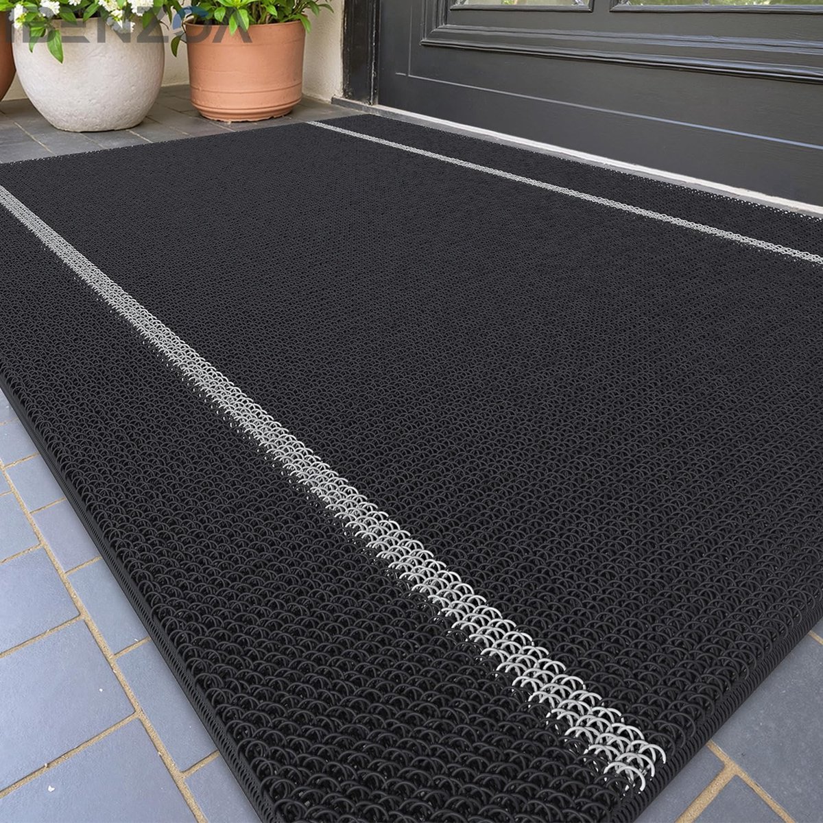 Ibenzoa Deurmat - Ringvormig ontwerp - 43.5x75 cm - Zwart - PVC