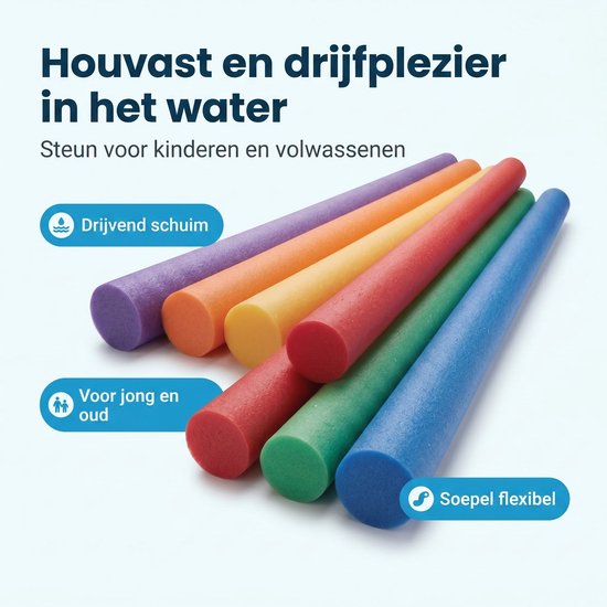 Drift and Escape – Nouilles de natation géantes bleues de luxe pour piscines – Dispositif de flottaison en caoutchouc mousse NBR 116,8 x 14 x 14 cm (L x l x H