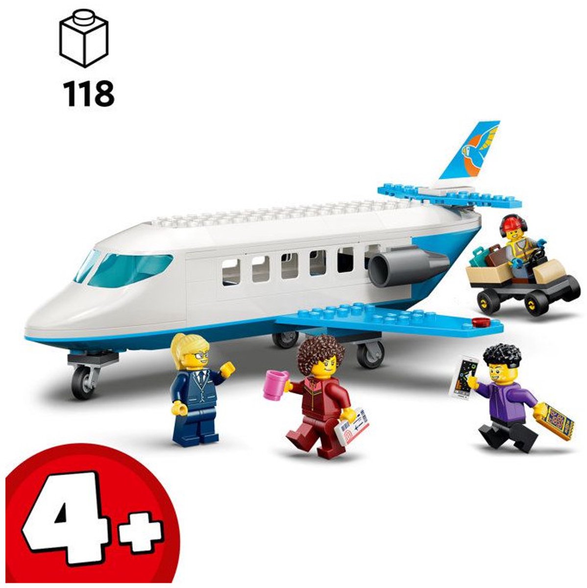 LEGO City Passagierstoestel Vliegtuig Speelgoed voor Kinderen Vanaf 4 Jaar 60492 — afbeelding 10