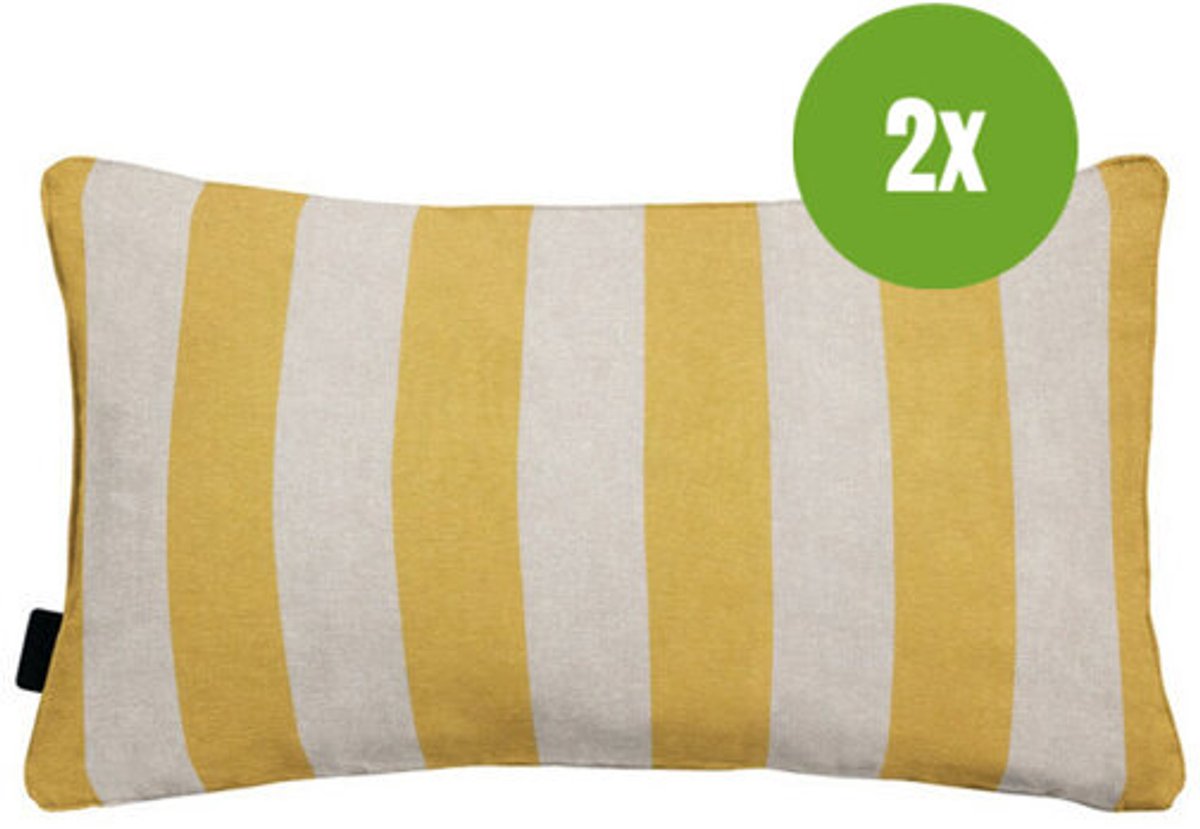Sierkussen paspel ca.30x50cm Amora mustard 2 stuks