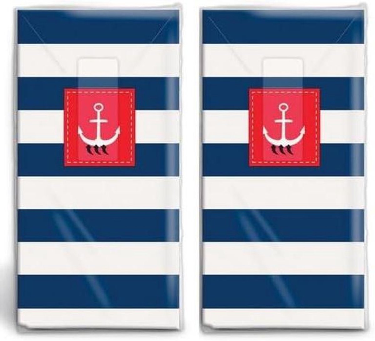 Zakdoeken Maritieme Strepen - Papieren Zakdoekjes - Kleine Attentie - Duits Kwaliteitsproduct - 22 x 21 cm - Blauw