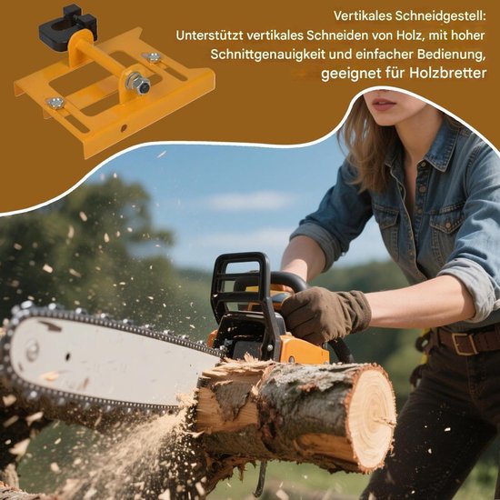 Kettingzaag Zagen Hulp - Houtbewerking Accessoire - Verticaal Hout Snijden - Verminderde Vermoeidheid - 35x35x10 cm - Zwart — afbeelding 5