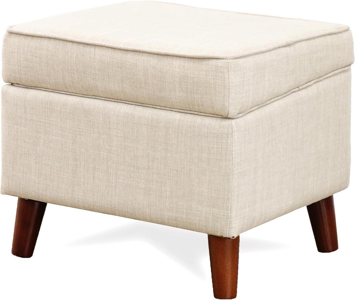 Poef met opbergruimte - Voetenbank hocker - Woonkamer comfort - Verstelbare hoek - 47 x 40 x 40 cm - Wit