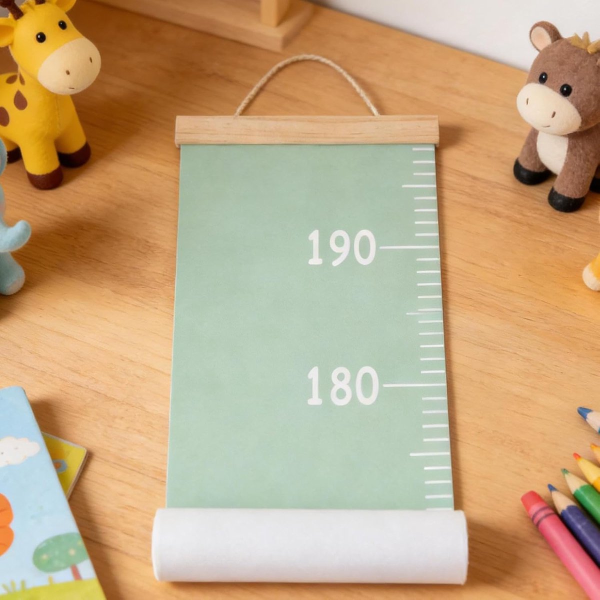 Groeimeter Muur - Kinderliniaal Decoratie - Groei Meten - Duurzaam Linnen - 200 cm - Neutrale Kleuren