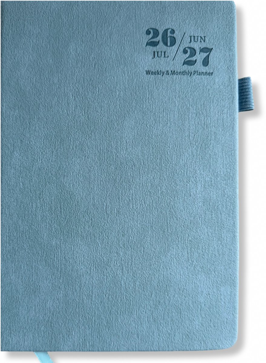 Feiy Blue Agenda - 2026-2027 - A5 formaat Schoolagenda - 1 week op 2 pagina's - Harde kaft - Met Elastiek — cadeau in Kalenders & Planners - foto 4