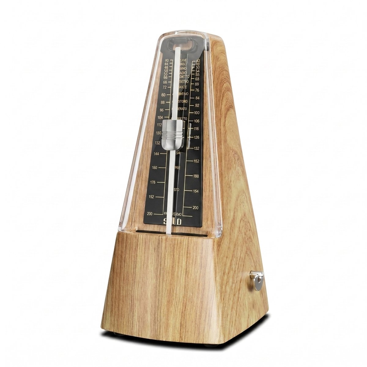 Ryoudavell - Klassieke Mechanische Metronoom - Metronoom digitaal - Muziek - donker hout print - Geschikt voor beginners - licht wit