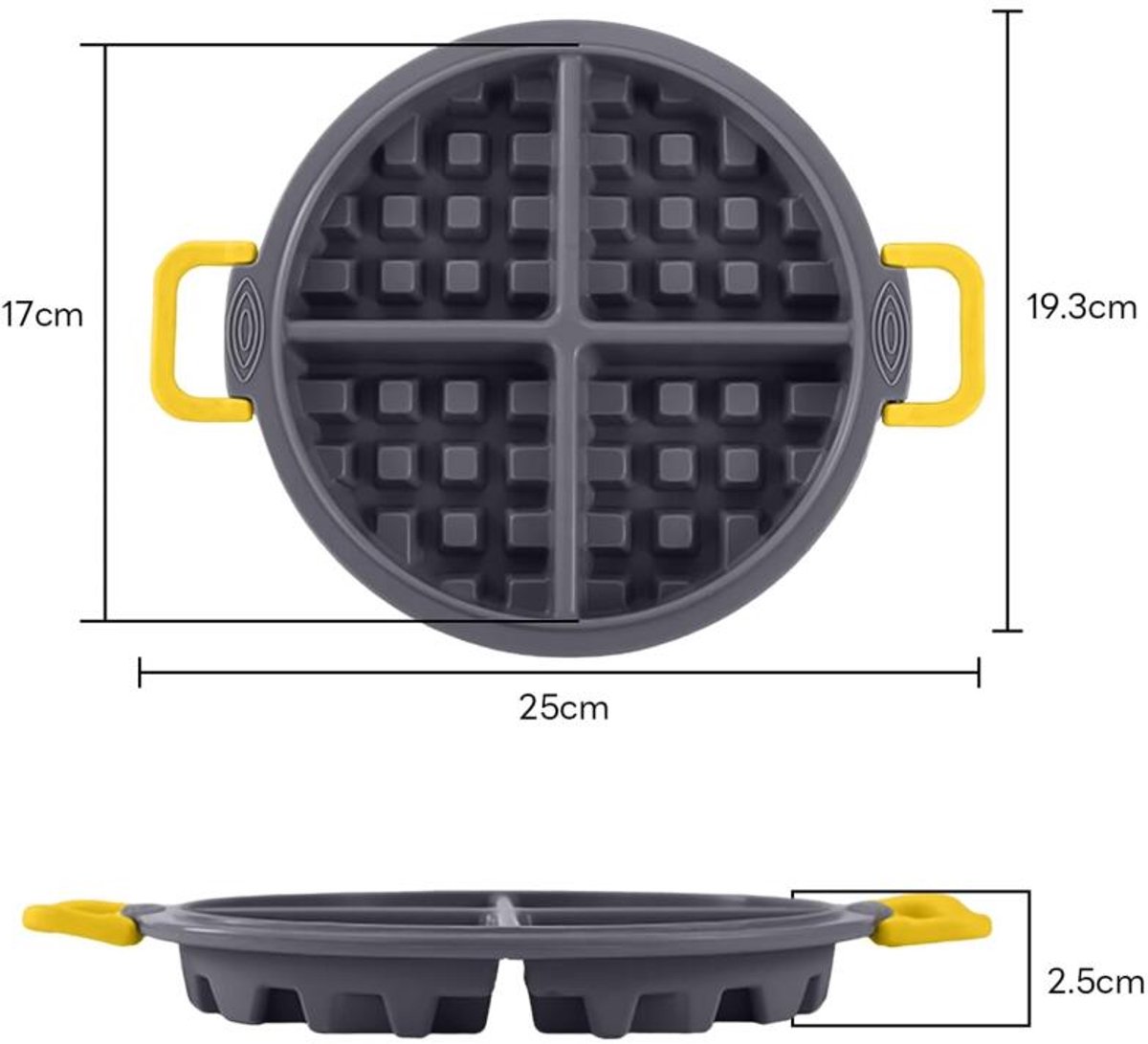 Siliconen wafelvorm - BPA-vrije muffinvormen - Taartvorm - Bakvorm voor wafelijzer, Chocolade, knutselwerk - Snoep - Huishoudelijk gebruik - Oven - Muffin - Cakevorm - Bakbenodigdheden - Grijs – foto 7