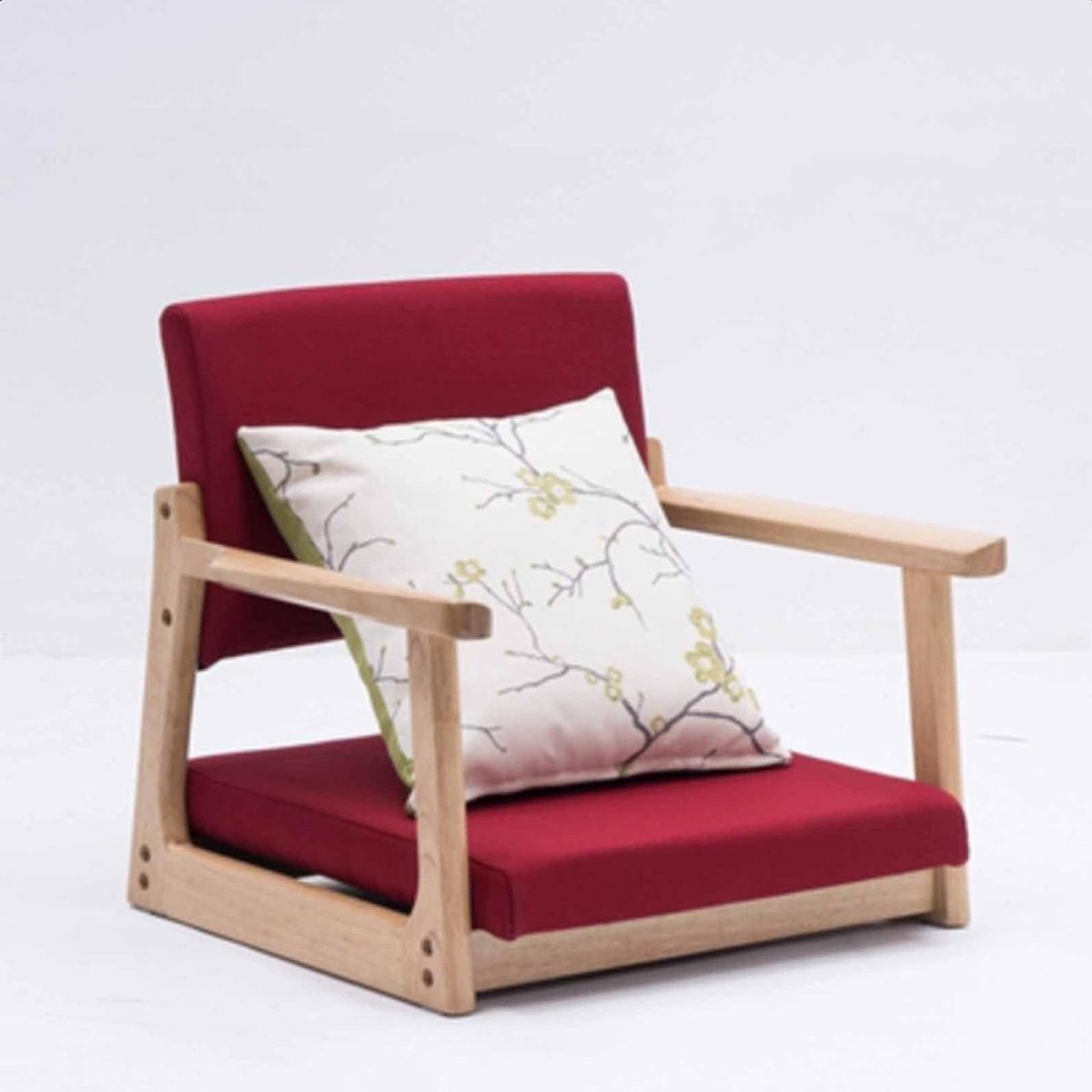 Houten Vloerstoel - Zitstoel met rugleuning - Ontspannen Zitten - Ergonomisch kantelontwer