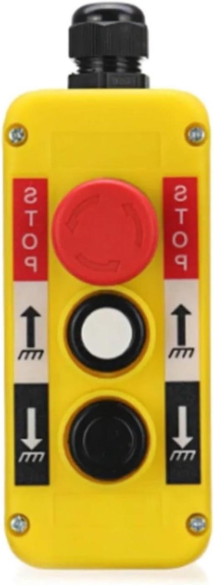 Noodstopschakelaar - Drukknop schakelaar - Hijskraan Bediening - Rood Omhoog Omlaag - PG13.5 Kabel - Rood