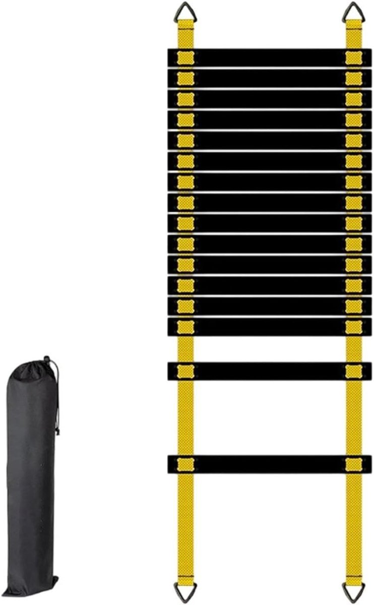 Snelheidsladder Set - Coördinatieladder Training - Behendigheid Verbeteren - Direct Klaar Voor Gebruik - 8 Meter - Geel