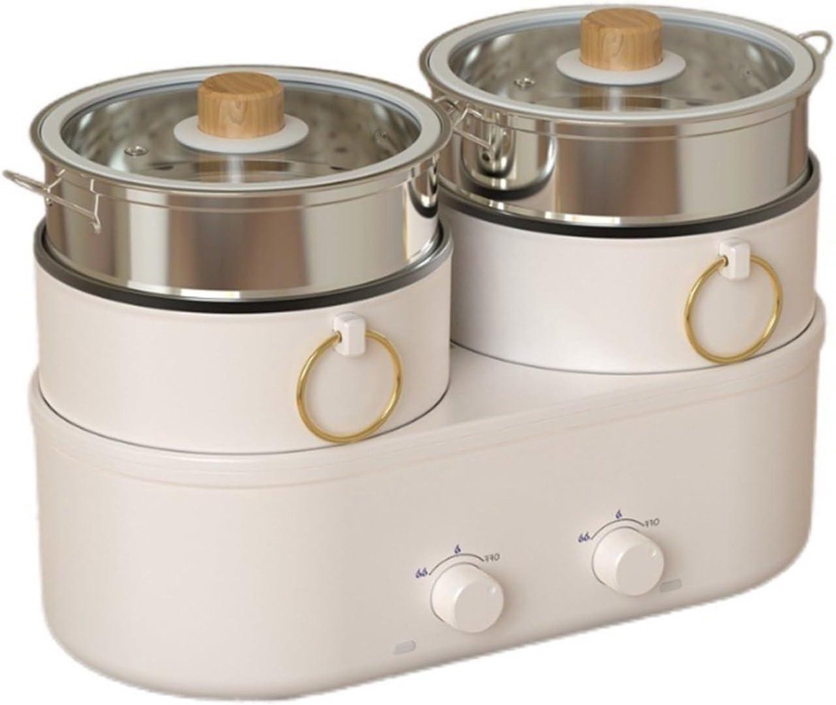 Huishoudelijke slowcooker, split elektrische hotpot, multifunctionele elektrische kookplaat, elektrische kookpot, 2 instelbare temperaturen,A