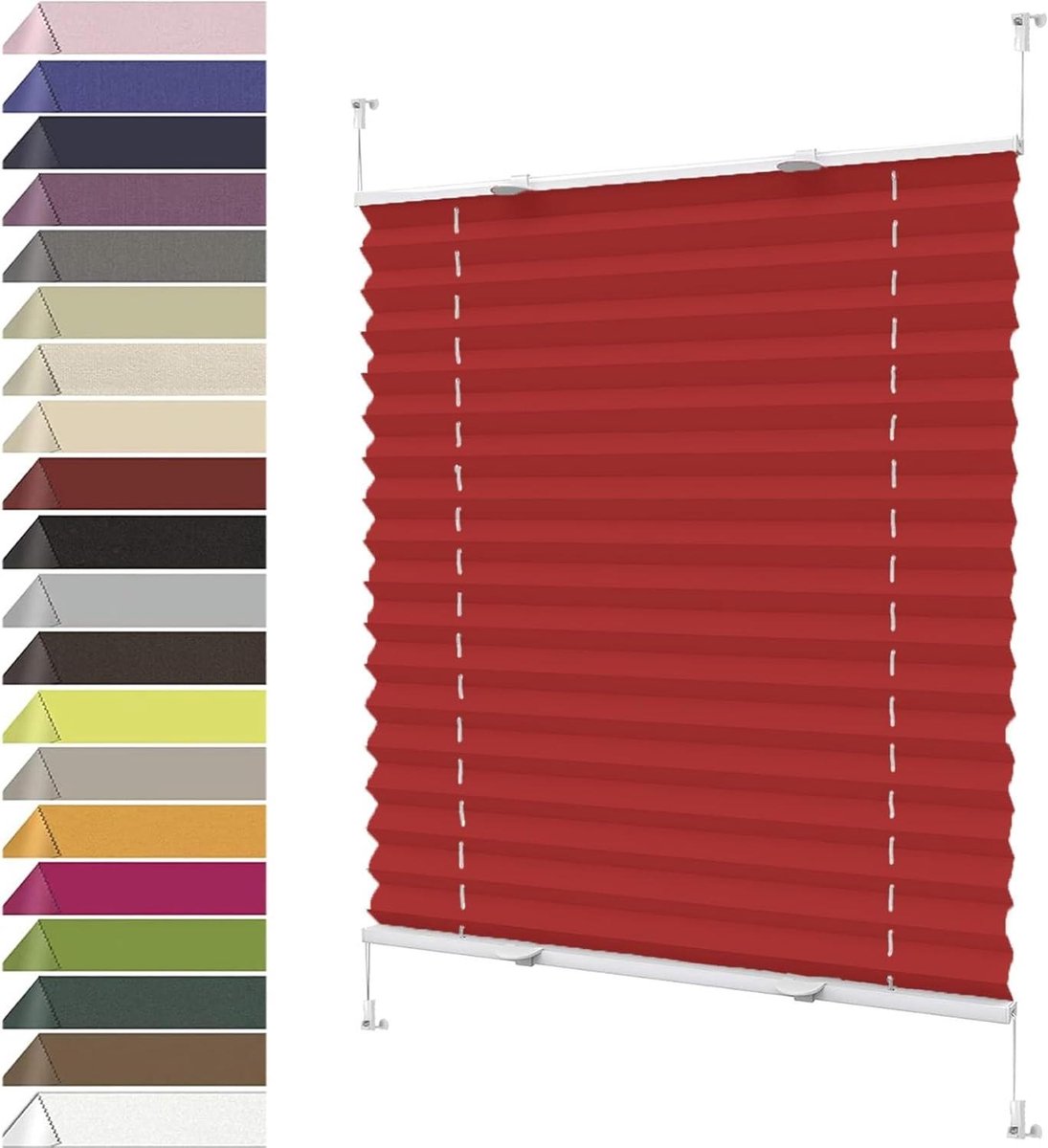 Plissé Rolgordijn - Gordijn Stof - Raam Decoratie - Top Down Bottom Up - 40 x 60 cm - Rood