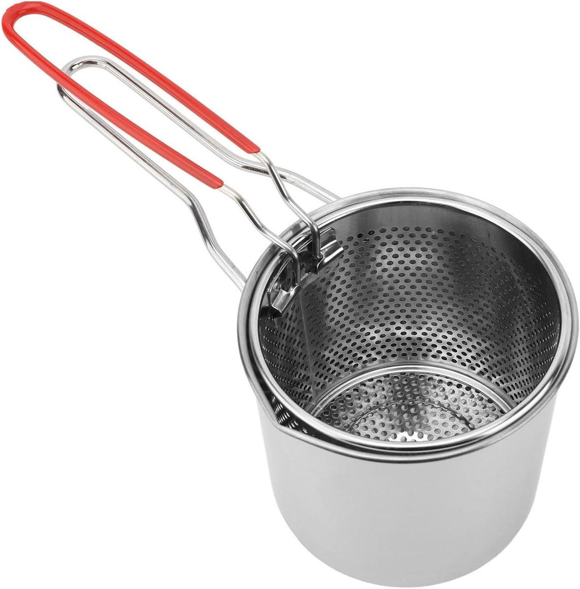 Kleine Frituurpan Mini Friteuse Keuken Frituren Roestvrij Staal 12x13 cm Zilver