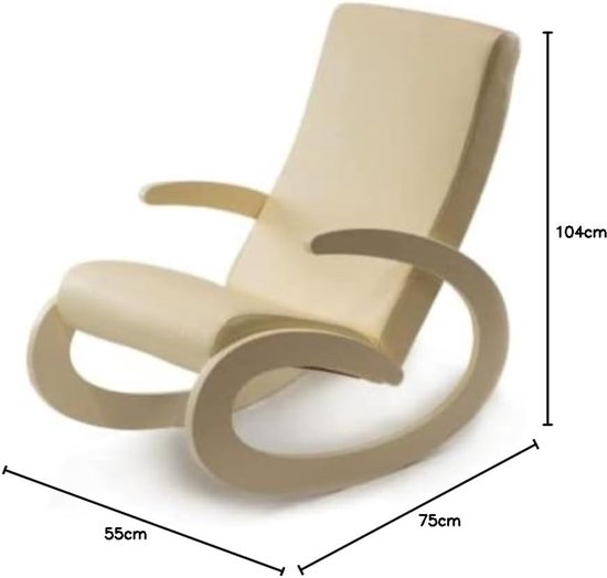 Fauteuil - Relaxstoel - Ontspannen Zitten - Anatomische Vorm - 100 kg Belasting - Licht Beige — afbeelding 2