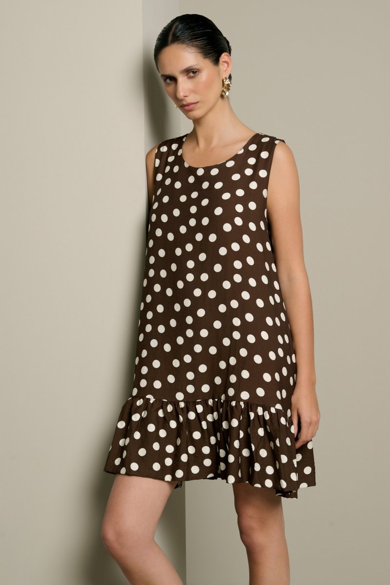 LolaLiza Jurk R Punta 08104490 Choco/vanilla Dames Maat - L
