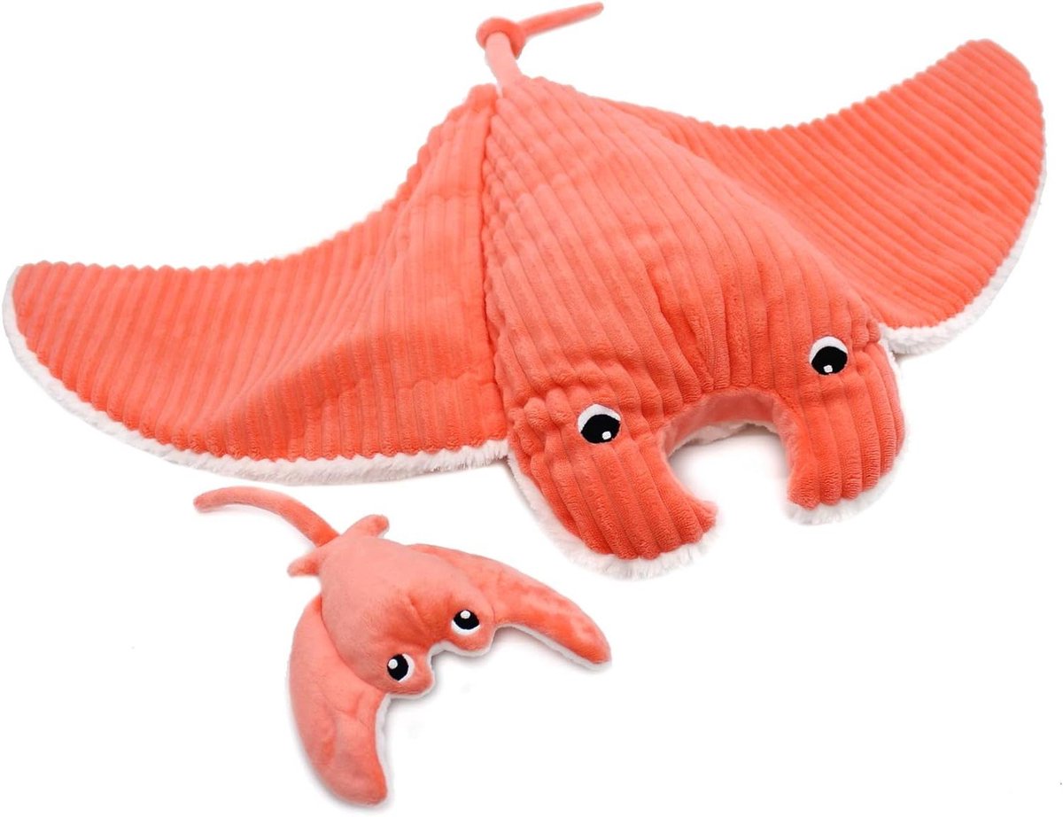 Pluche Dier - Zacht Speelgoed - Knuffelen en Spelen - Moeder met Baby - 72 cm - Koraal