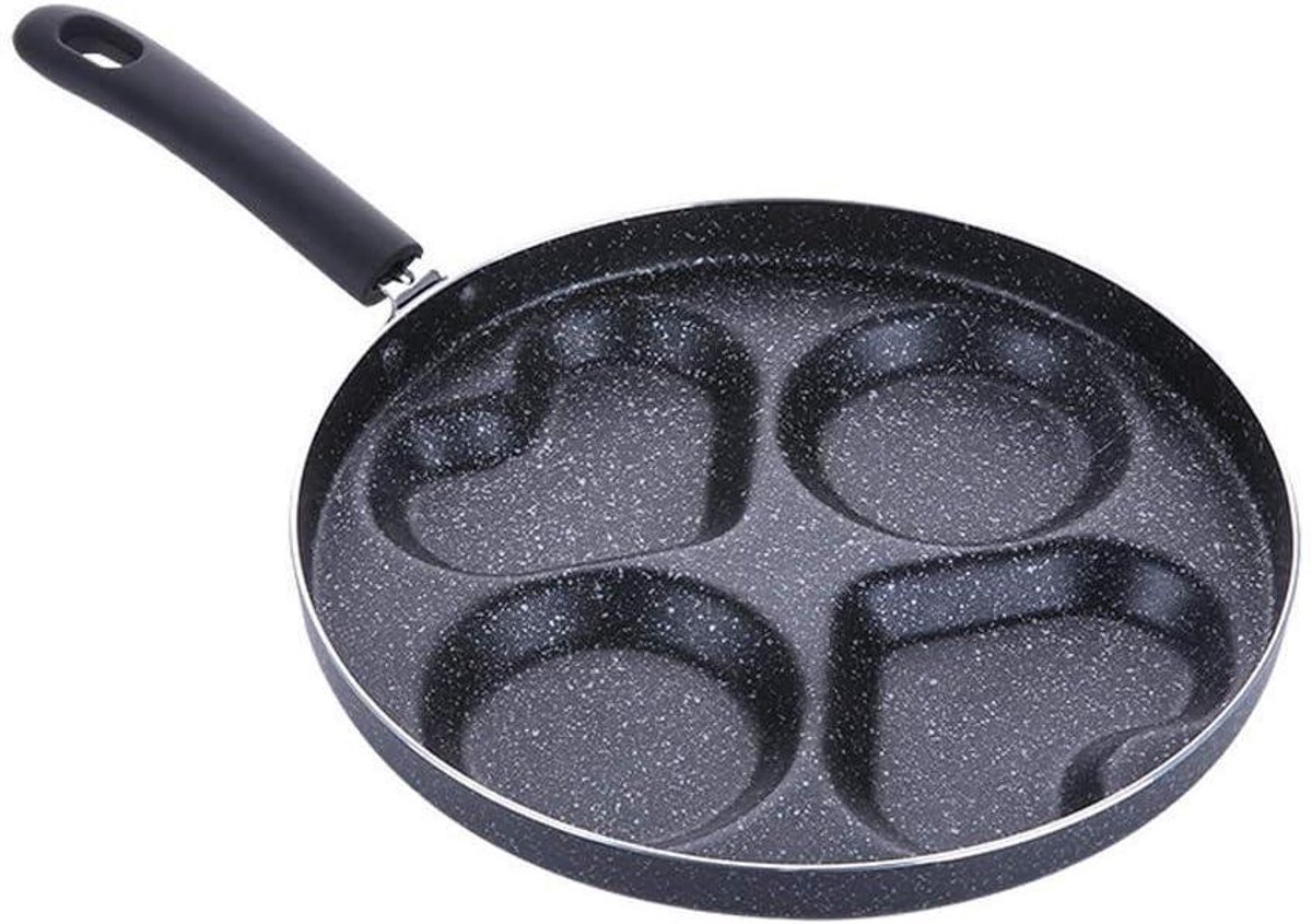 Koekenpan Keramische Coating - Steakpan Bakpan - Lekker Koken - Gelijkmatige Warmtegeleiding - 28 cm Diameter - Zwart