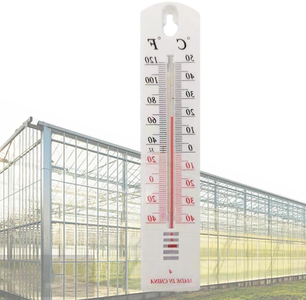 Temperatuur Meter - Weerstation Binnen Buiten - Kamertemperatuur Meten - Nauwkeurig Betrouwbaar - 21.8 cm - Wit