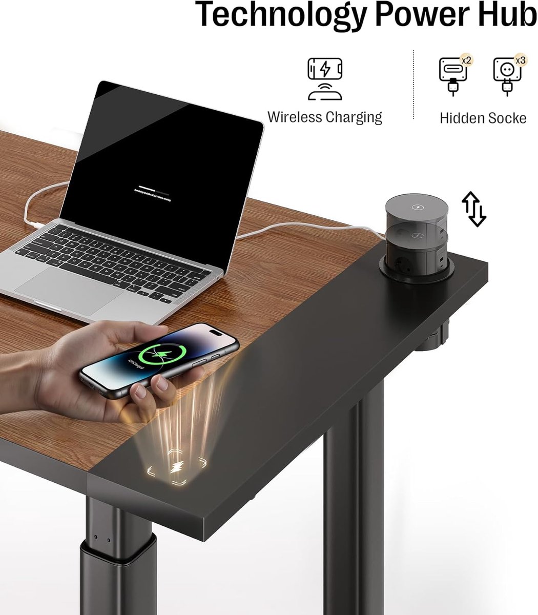 Elektrisch Zit-Sta Bureau 160x80 cm met Dubbele Motor, 4 Poten, 200 kg Draagvermogen, USB & Draadloze Bediening – Mobili Bella