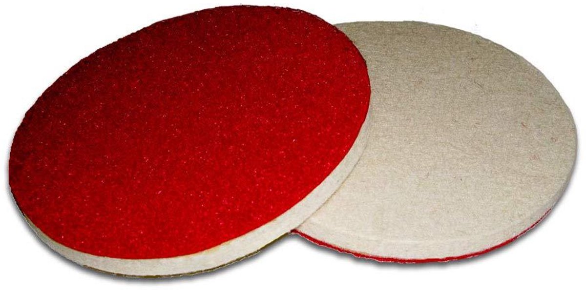 Polijstschijven Vilt - Klittenband Schijven - Oppervlak Bewerken - Voor Hout Steen Metaal - 125 mm 5 Stuks - Wit Rood