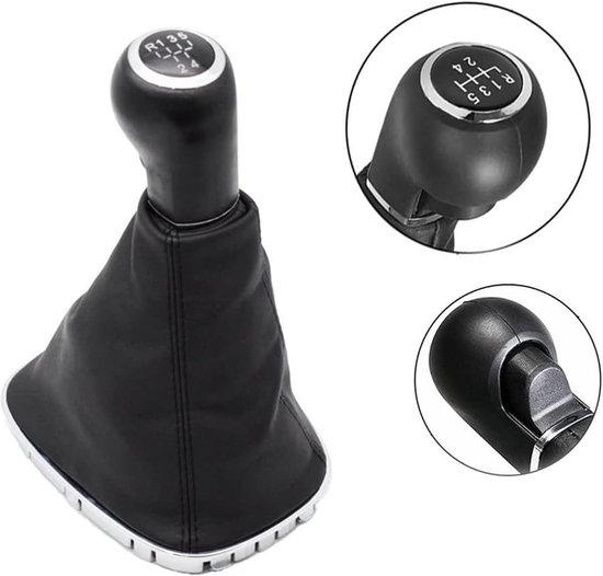 Versnellingspookknop - Pookhoes Set - Soepel Schakelen - Ergonomisch Ontwerp - 5 Versnellingen - Zwart — afbeelding 5