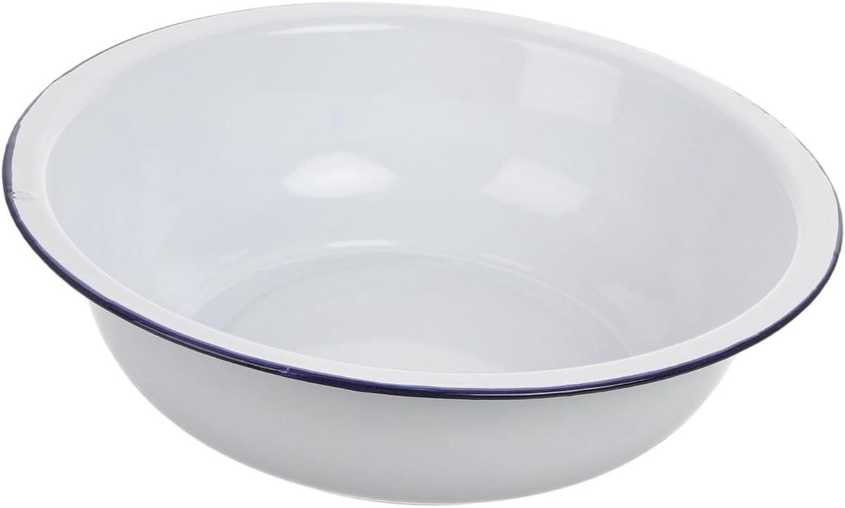 Emaille Kom - Waskom Keuken - Dagelijks Gebruik - Stevig Slijtvast Design - 30CM Breed - Wit