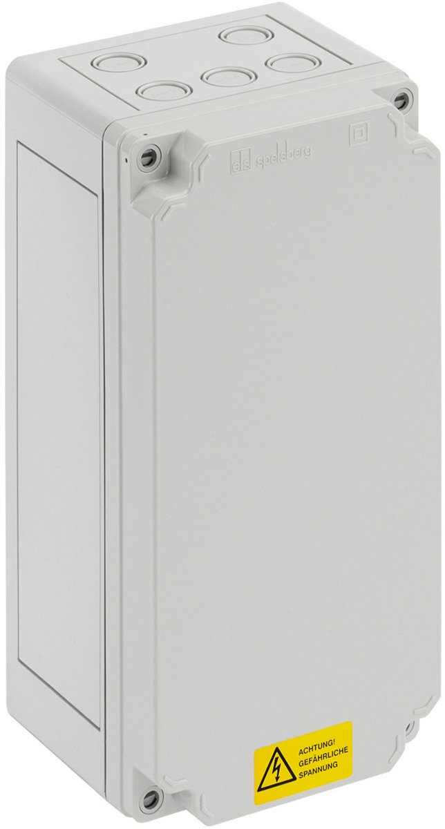 Spelsberg Kleine kabelhuisaansluitkast, beschermingsgraad IP54, slagvastheid IK07, beschermingsklasse II, nominale spanning 400V AC, VDE, halogeenvrij, 59301301