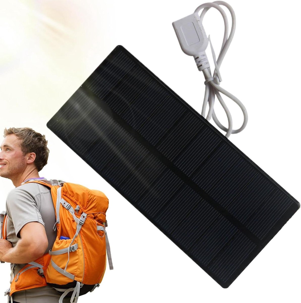 Draagbaar Zonnepaneel - Opvouwbare Charger - Buiten Opladen - Hoge Conversie Snelheid - 6 Watt - Zwart