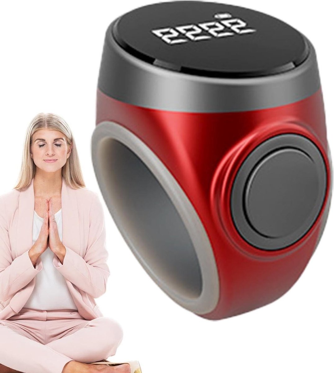 Vinger Teller - Digitale Clicker - Tellen van Goederen - Oplaadbaar Display - 4 cm Hoogte - Rood