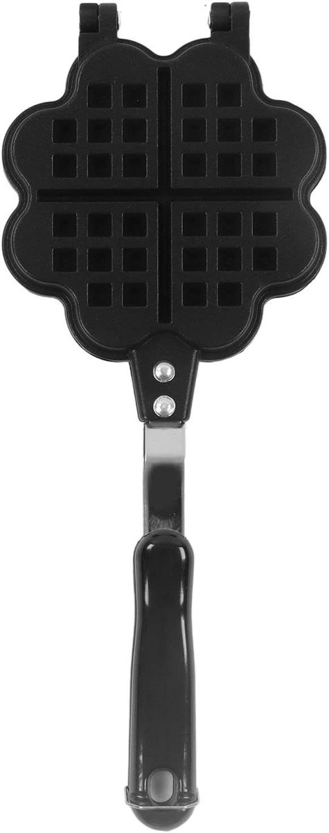 Dubbele Wafelpan Hartvorm Wafelijzer Thuis Bakken Non-stick Coating 35x14cm Zilver