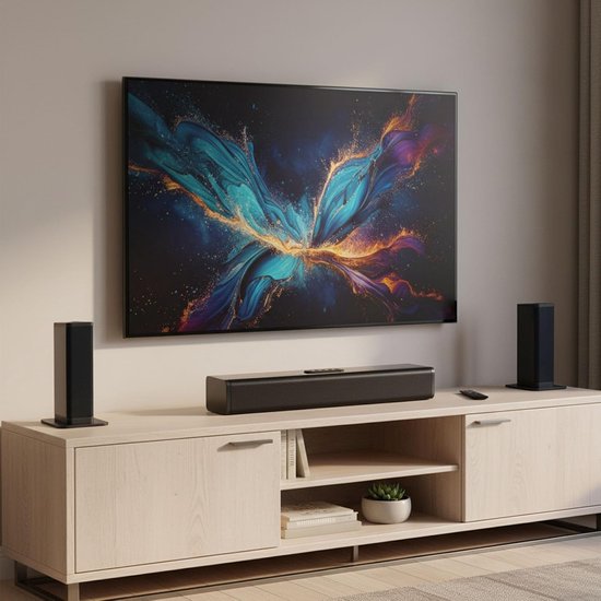 TV Sound Speaker - Soundbar Luidspreker - Home Theater - Afneembaar 3-in-1 Ontwerp - 100W - Zwart — afbeelding 5