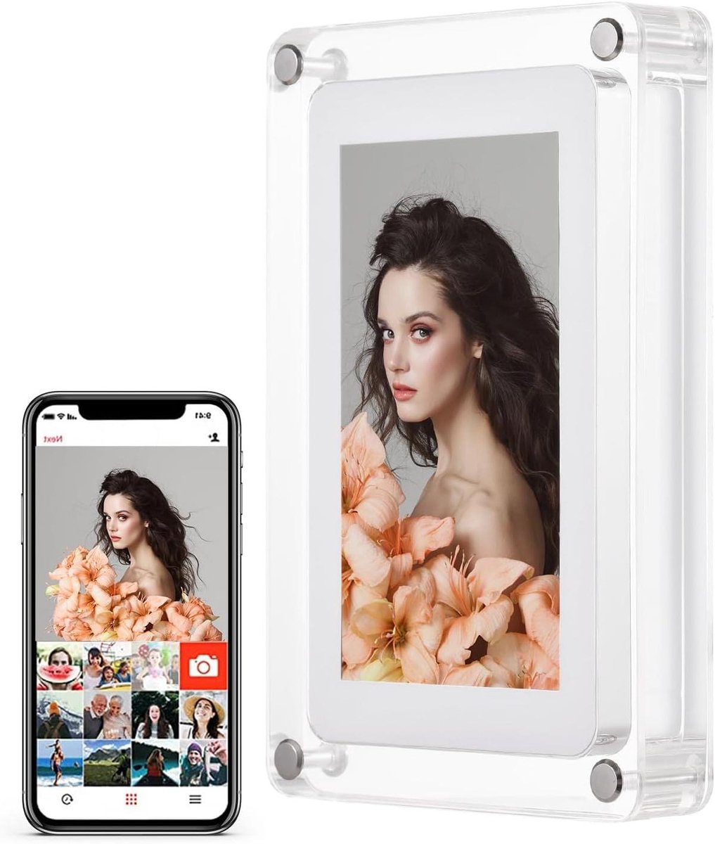 Andoer 10.1 inch digital wifi photo frame, digital photo frame, 8GB integrated memory, automatic rotation, photo/music/video player, frame app sharing