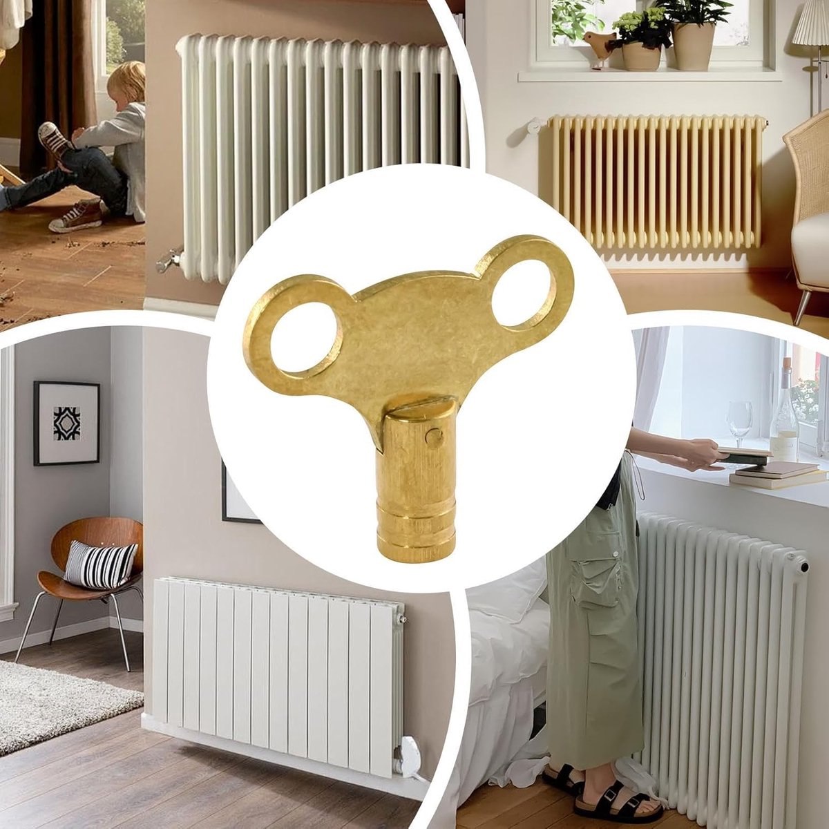 Radiator Vent Wrench - Verluchtingssleutel Set - Verwarming Onderhoud - Dubbele Functie Tool - 2 Stuks - Messing