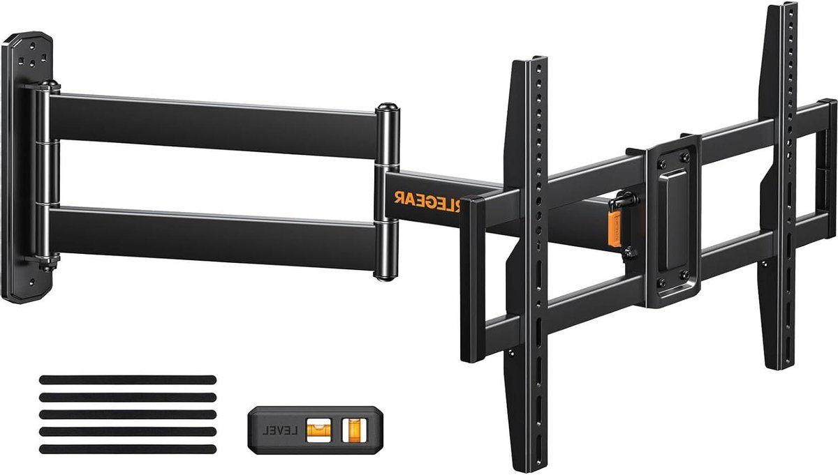 TV muurbeugel - Televisie houder - Ruimte Besparen - Lange Arm - 32-75 inch - Zwart