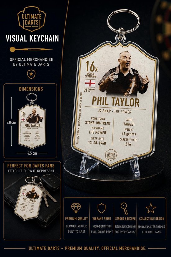 Ultimate Card Key Chain Immortals Phil Taylor van Ultimate — afbeelding 2