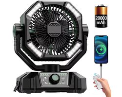 Geargalaxy Campingventilator – Oplaadbare Clipventilator – Tentventilator – Outdoor Ventilator – Voor Kamperen & Buiten – Groen