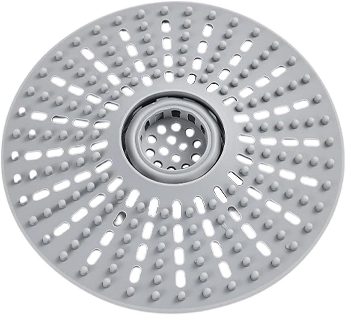 Haarvanger Badkuipafvoer - Afvoer Beschermer - Verstoppingspreventie Afvoer - Universele Pasvorm - 13 x 2 cm - Grijs