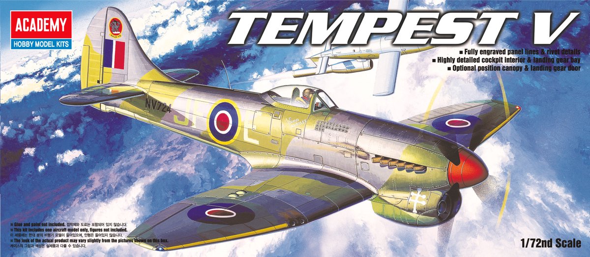 Academy Modelbouwpakket Vliegtuigen - 12466 Hawker Tempest Mk. V WWII - Brits Propellervliegtuig Plastic - 1:72 - Modelbouw