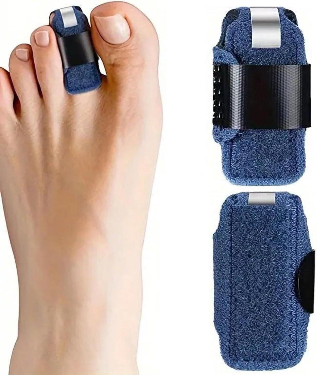 Teen Stijltang - Hamerteen Corrector - Voetverzorging - Verstelbare Pasvorm - 2 Stuks - Blauw
