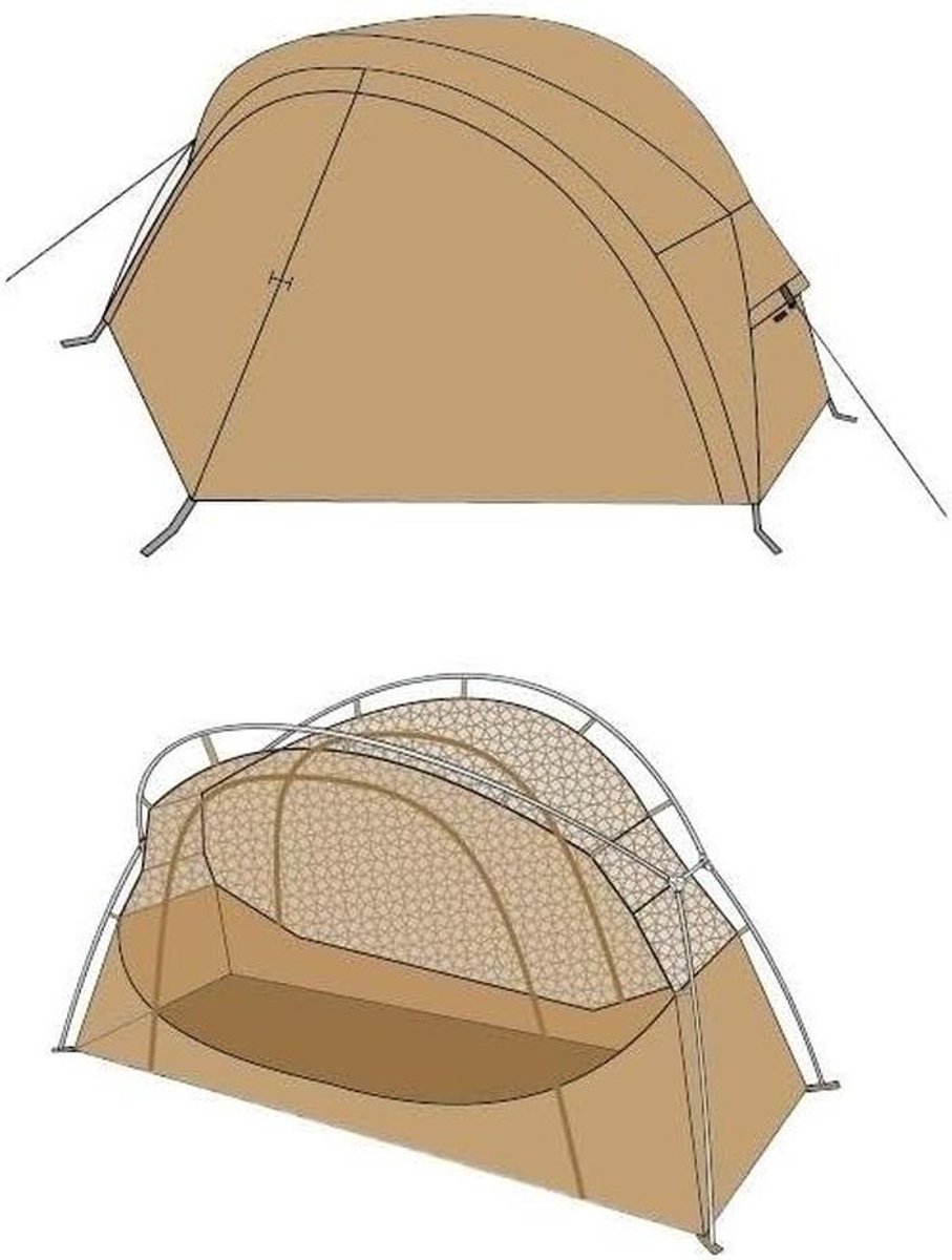 Kampeerbed Tent - Buitenbed Tent - Comfortabel Kamperen - Lichtgewicht Anti-muggen - Eenpersoons - Khaki